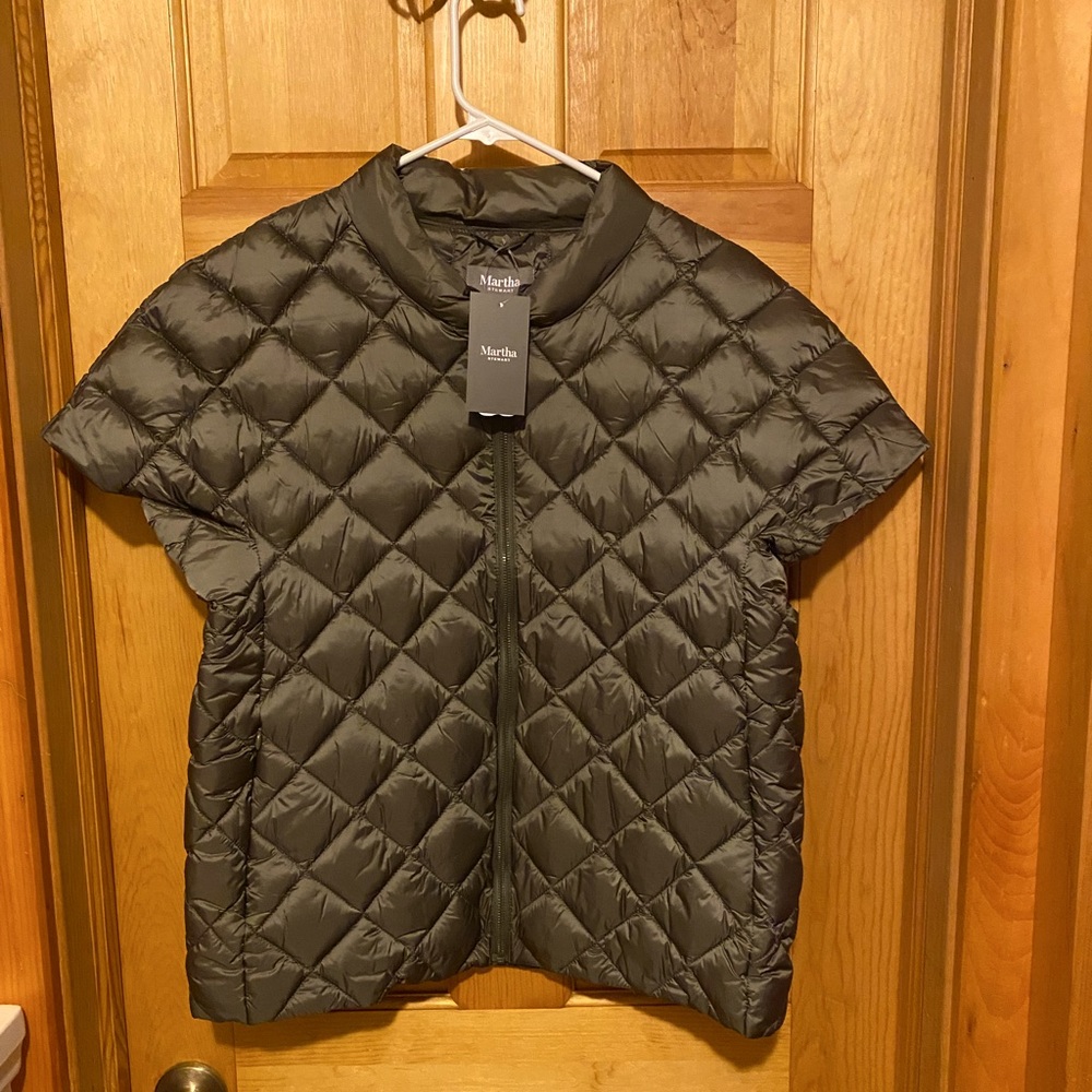Martha Stewart light olive shirt vest NWT